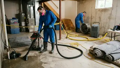 Dayton, OH basement flood cleanup for homes with water extraction and drying equipment