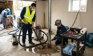 Burst pipe cleanup crew restoring Dayton, OH home after water damage emergency
