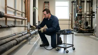 Leak detection technician inspecting hidden water damage in Dayton, OH home
