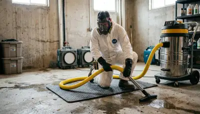 Sewage cleanup technicians sanitizing a Dayton, OH home after a sewage backup