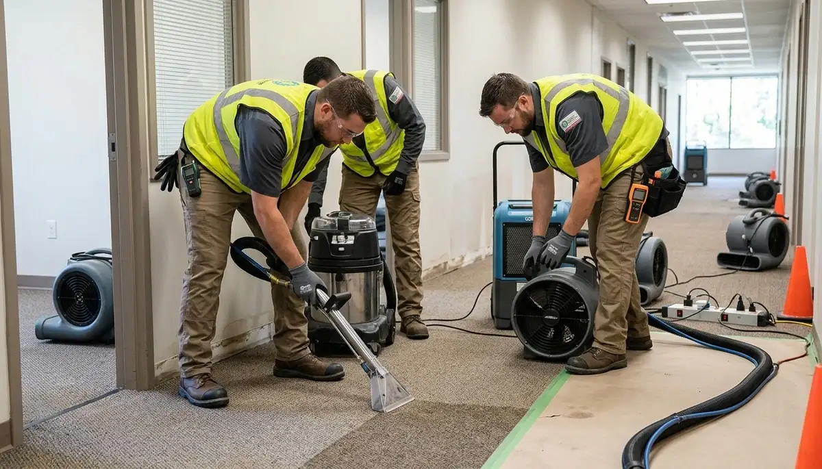 Structural drying equipment for Dayton, OH water damage repair in a home interior