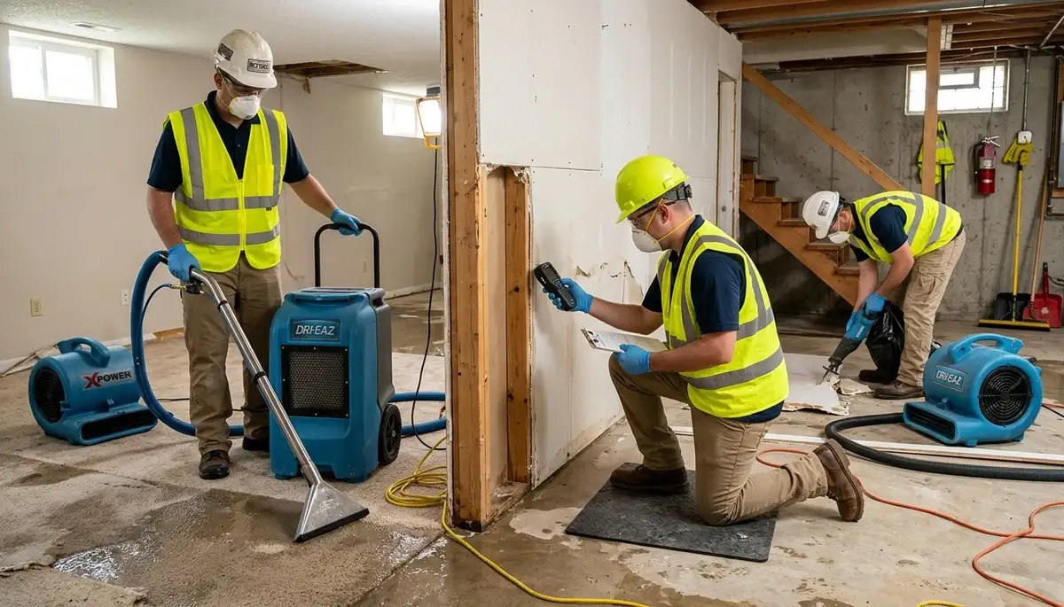 Water damage repair team serving Dayton, OH with professional water removal and restoration services