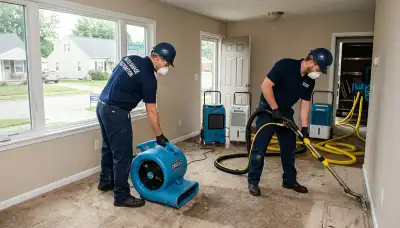 Water damage repair team serving Dayton, OH on a local property restoration job